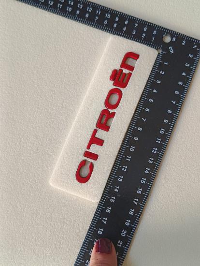 Citroen Kırmızı Bagaj Yazısı 135x12mm 3M 3D ABS