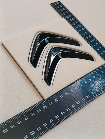 Citroen Çavuş Arması Piano Black (Gri Şeritli) 3M 3D ABS