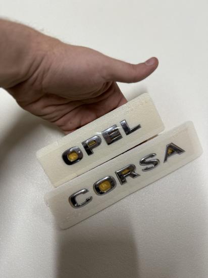 Opel ve Corsa Krom Bagaj Yazısı Seti 2’li Paket Logo Arma 3M 3D ABS