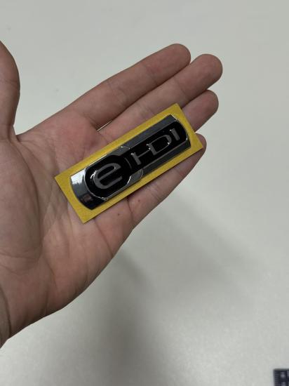 e-Hdi Krom-Siyah Bagaj Yazısı 3M 3D ABS Logo Arma
