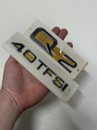 Q2 ve 40 TFSI Krom Bagaj Yazısı Seti 2’li 3M 3D ABS Arma Logo