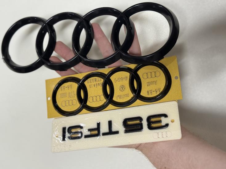35 TFSI Piano Black Bagaj Yazısı ve Audi Panjur ve Bagaj Arması Seti 3’lü 3M 3D ABS