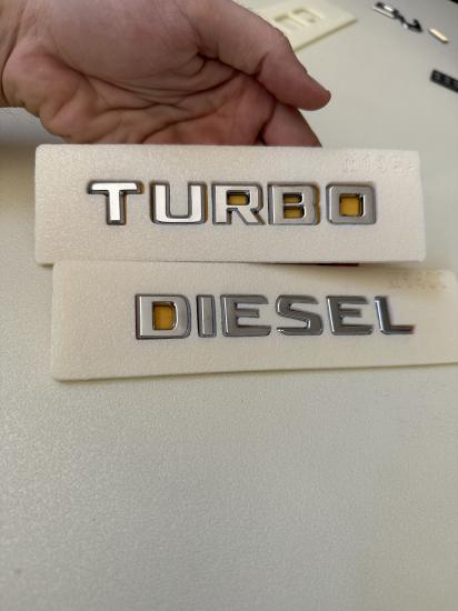 Turbo ve Diesel Krom Bagaj Yazısı Seti 2’li 3M 3D ABS Arma Logo