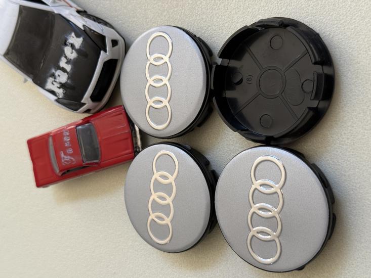 Audi Gri Jant Kapak Arması Seti 4’lü 3M 3D ABS