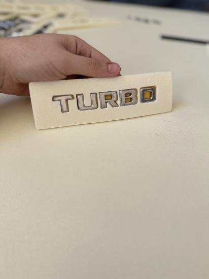 Turbo Krom Bagaj Yazısı 3M 3D ABS Arma Logo
