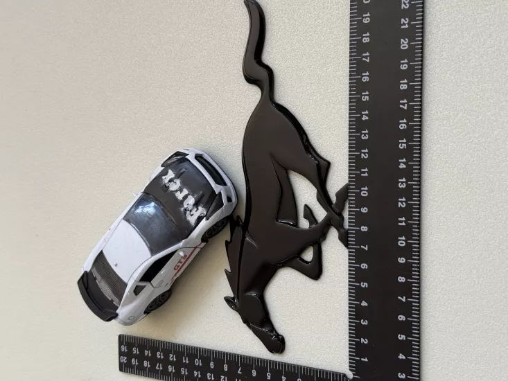 Ford Mustang Koşan At Büyük Boy Piano Black 3M 3D ABS
